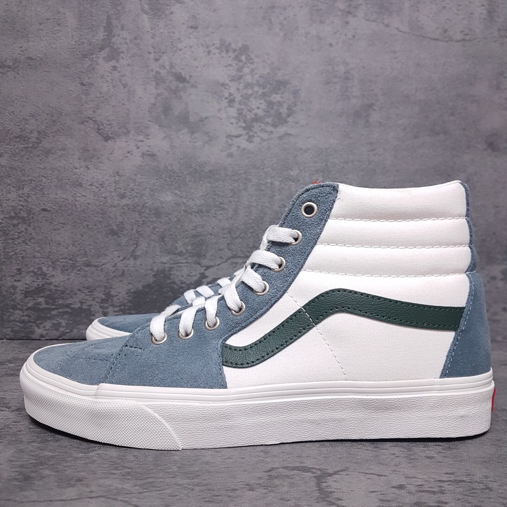 VANS Sk8-Hi Skateboarding Shoes Mens Size 9.5 Womens 11 Varsity Blue Green